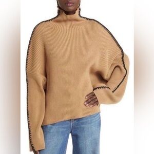 Rag & Bone Olive/Black Ingrid Turtleneck Sweater, Size L